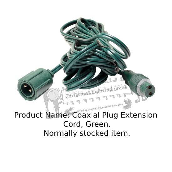 Coaxial Plug Extension Cord, Green