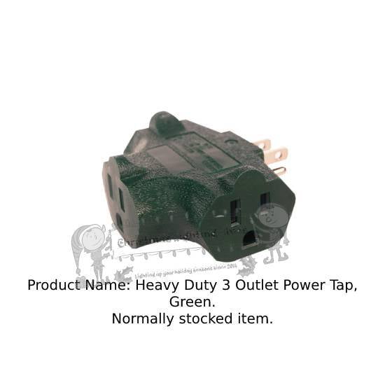 Heavy Duty 3 Outlet Power Tap, Green