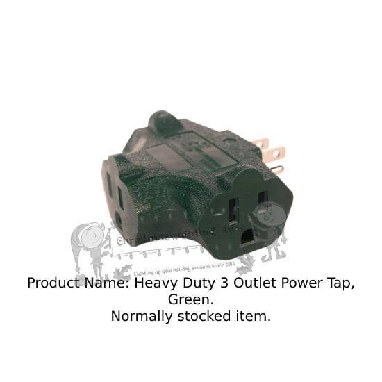 Heavy Duty 3 Outlet Power Tap, Green