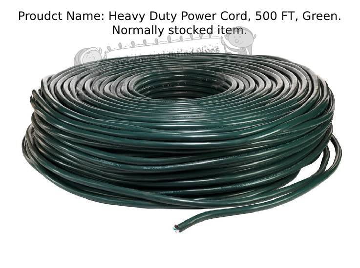 Heavy Duty Power Cord, 500 Ft, Green